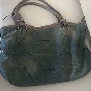 Studded Green Tote Bag